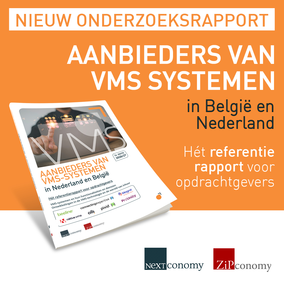 Cover van het VMS Onderzoeksrapport 2026/27 van ZiPconomy en NextConomy, het referentierapport voor opdrachtgevers over VMS-aanbieders in Nederland en België