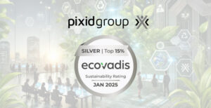 Pixid Group logo and Ecovadis Silver Medal logo