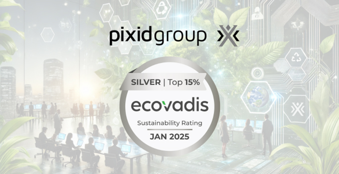 Pixid Group logo and Ecovadis Silver Medal logo